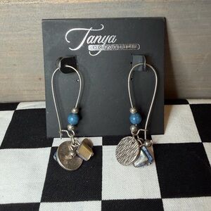 Disk And Bead Dangle Earrings